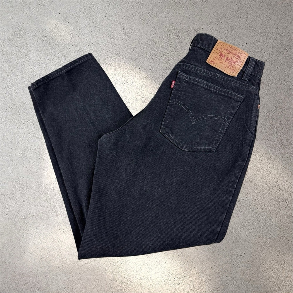 Vintage LEVIS 550 Relaxed Fit Tapered Jeans Womens 14 30x28 Black Canada 90s